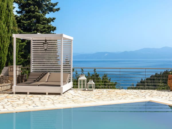 Relaxing by the pool.